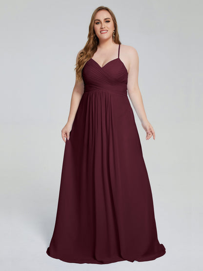 Julianna Modest Spaghetti Straps Plus Size Bridesmaid Dresses