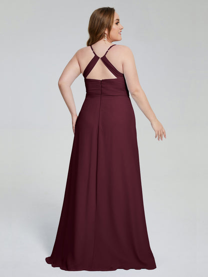 Julianna Modest Spaghetti Straps Plus Size Bridesmaid Dresses
