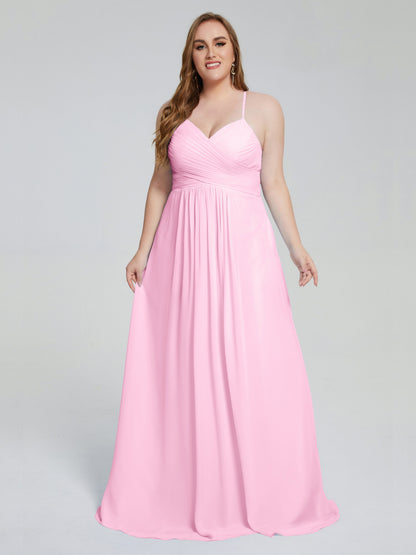 Julianna Modest Spaghetti Straps Plus Size Bridesmaid Dresses