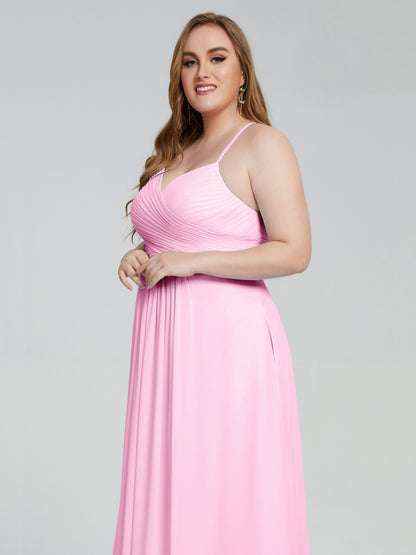 Julianna Modest Spaghetti Straps Plus Size Bridesmaid Dresses
