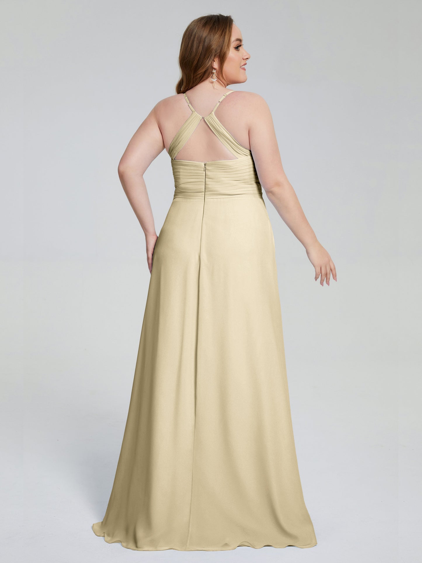 Julianna Modest Spaghetti Straps Plus Size Bridesmaid Dresses