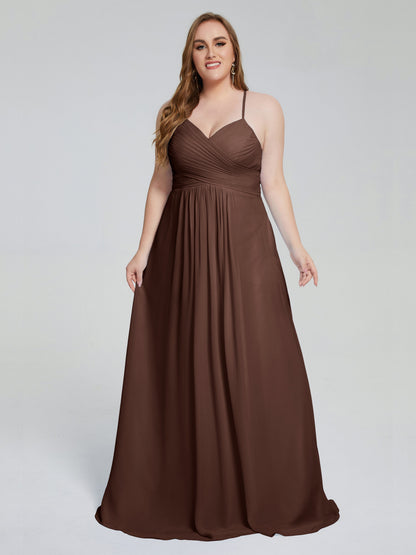 Julianna Modest Spaghetti Straps Plus Size Bridesmaid Dresses