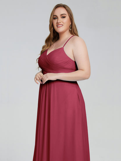 Julianna Modest Spaghetti Straps Plus Size Bridesmaid Dresses