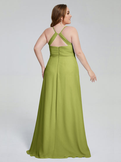 Julianna Modest Spaghetti Straps Plus Size Bridesmaid Dresses