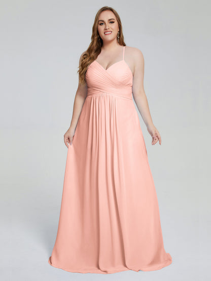 Julianna Modest Spaghetti Straps Plus Size Bridesmaid Dresses