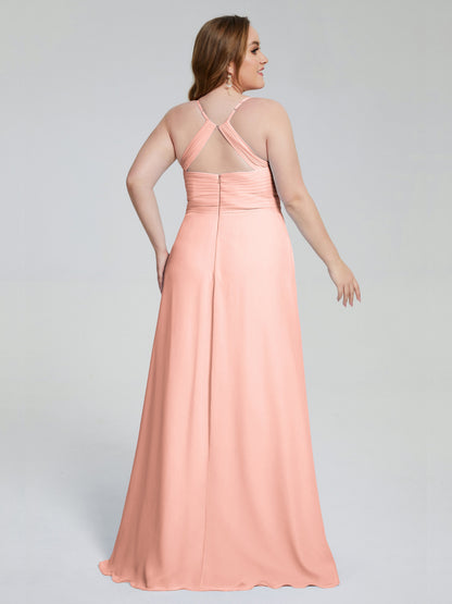 Julianna Modest Spaghetti Straps Plus Size Bridesmaid Dresses