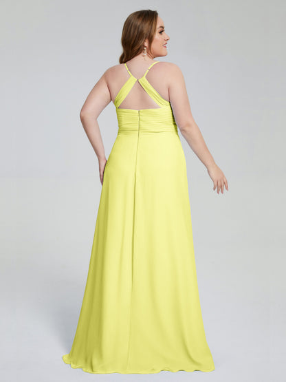 Julianna Modest Spaghetti Straps Plus Size Bridesmaid Dresses