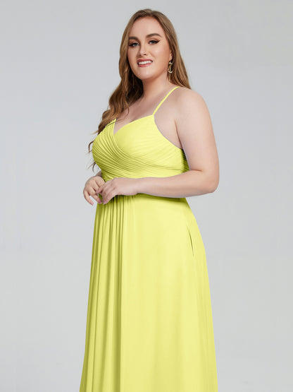 Julianna Modest Spaghetti Straps Plus Size Bridesmaid Dresses