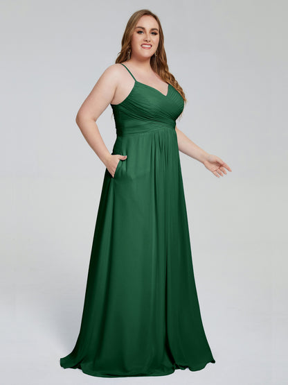 Julianna Modest Spaghetti Straps Plus Size Bridesmaid Dresses