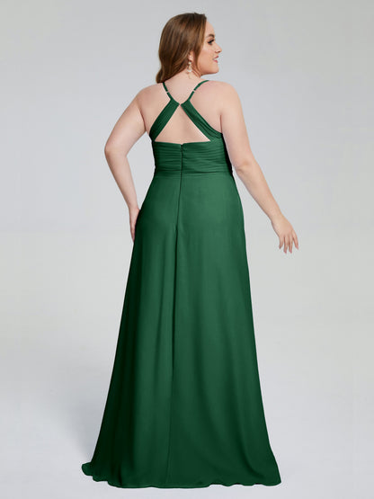 Julianna Modest Spaghetti Straps Plus Size Bridesmaid Dresses