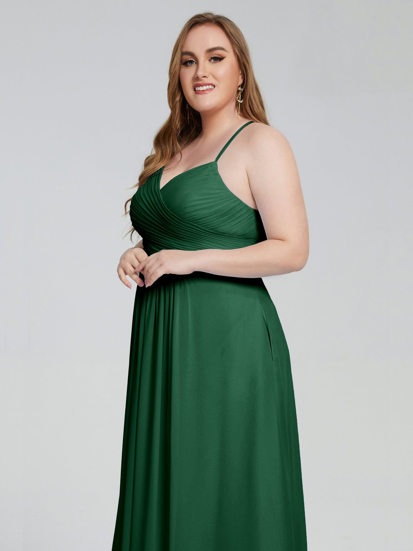 Julianna Modest Spaghetti Straps Plus Size Bridesmaid Dresses