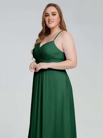 Julianna Modest Spaghetti Straps Plus Size Bridesmaid Dresses