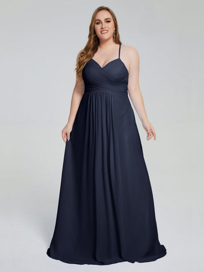 Julianna Modest Spaghetti Straps Plus Size Bridesmaid Dresses