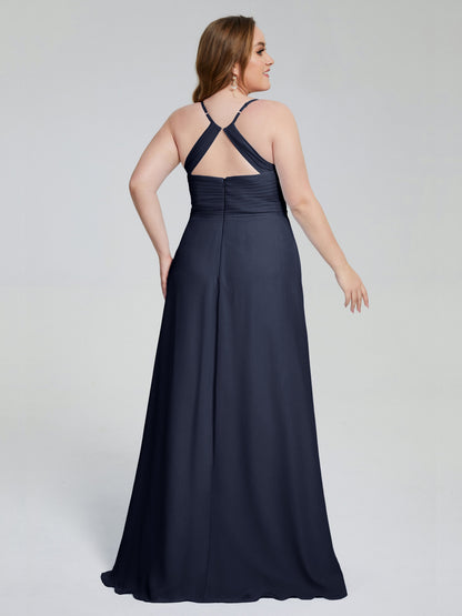 Julianna Modest Spaghetti Straps Plus Size Bridesmaid Dresses