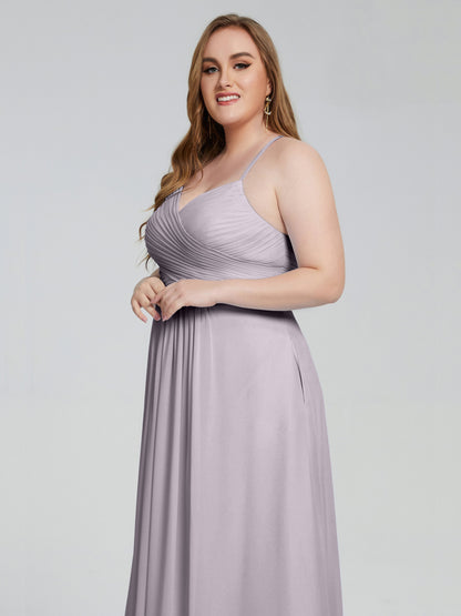 Julianna Modest Spaghetti Straps Plus Size Bridesmaid Dresses
