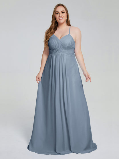 Julianna Modest Spaghetti Straps Plus Size Bridesmaid Dresses