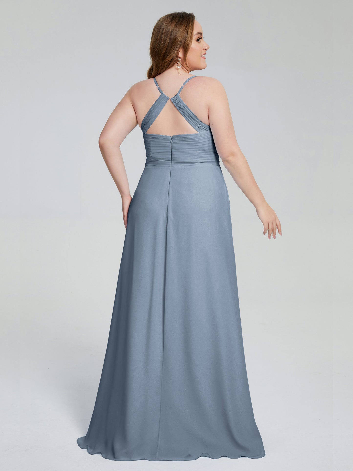 Julianna Modest Spaghetti Straps Plus Size Bridesmaid Dresses