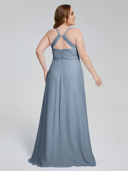 Julianna Modest Spaghetti Straps Plus Size Bridesmaid Dresses