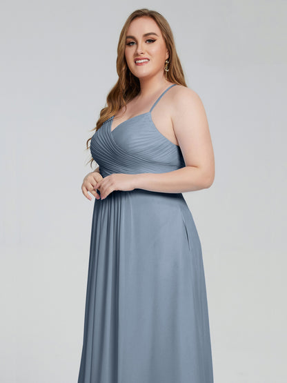 Julianna Modest Spaghetti Straps Plus Size Bridesmaid Dresses