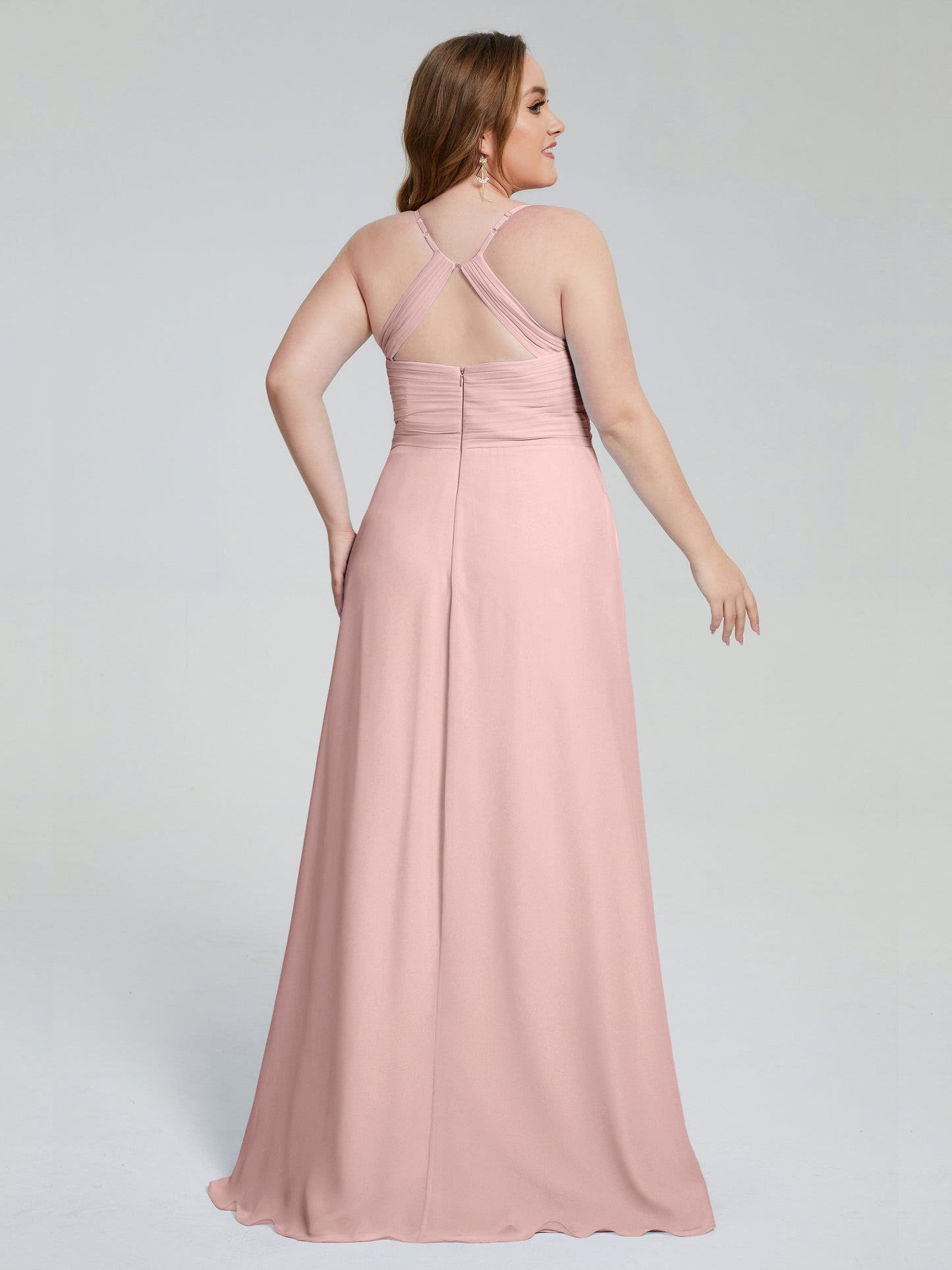 Julianna Modest Spaghetti Straps Plus Size Bridesmaid Dresses