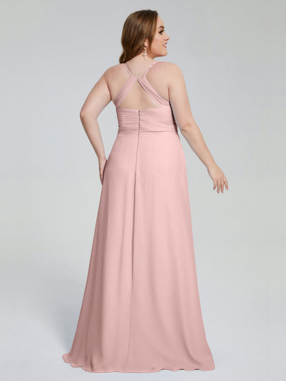 Julianna Modest Spaghetti Straps Plus Size Bridesmaid Dresses