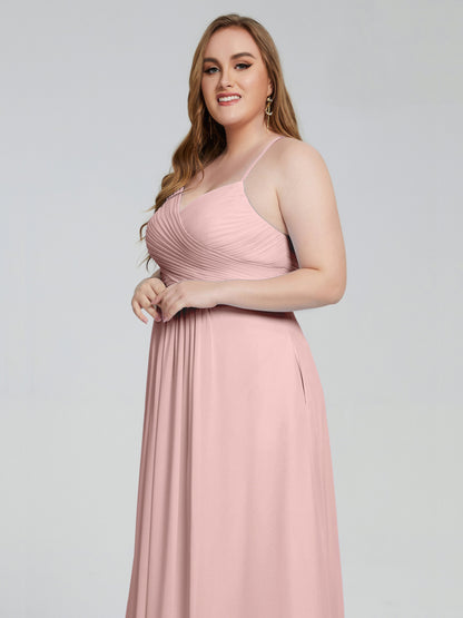 Julianna Modest Spaghetti Straps Plus Size Bridesmaid Dresses