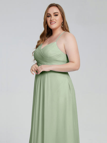 Julianna Modest Spaghetti Straps Plus Size Bridesmaid Dresses