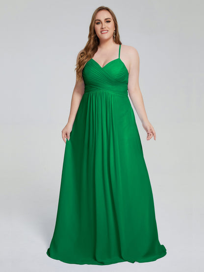 Julianna Modest Spaghetti Straps Plus Size Bridesmaid Dresses