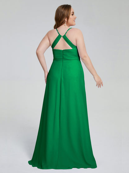 Julianna Modest Spaghetti Straps Plus Size Bridesmaid Dresses