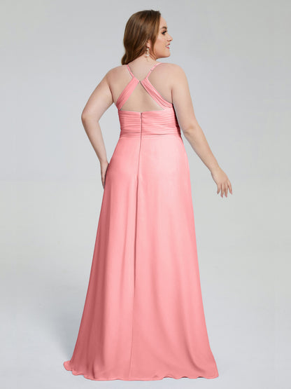 Julianna Modest Spaghetti Straps Plus Size Bridesmaid Dresses