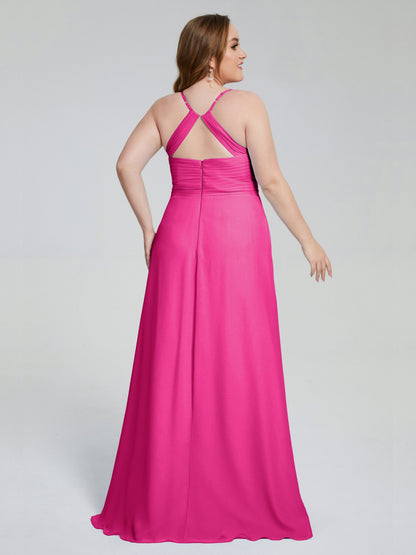 Julianna Modest Spaghetti Straps Plus Size Bridesmaid Dresses