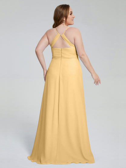 Julianna Modest Spaghetti Straps Plus Size Bridesmaid Dresses