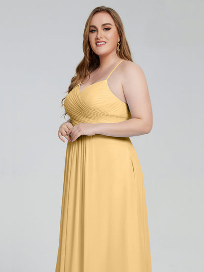 Julianna Modest Spaghetti Straps Plus Size Bridesmaid Dresses