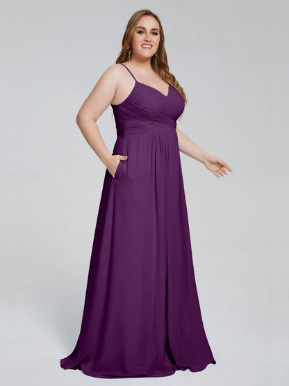 Julianna Modest Spaghetti Straps Plus Size Bridesmaid Dresses
