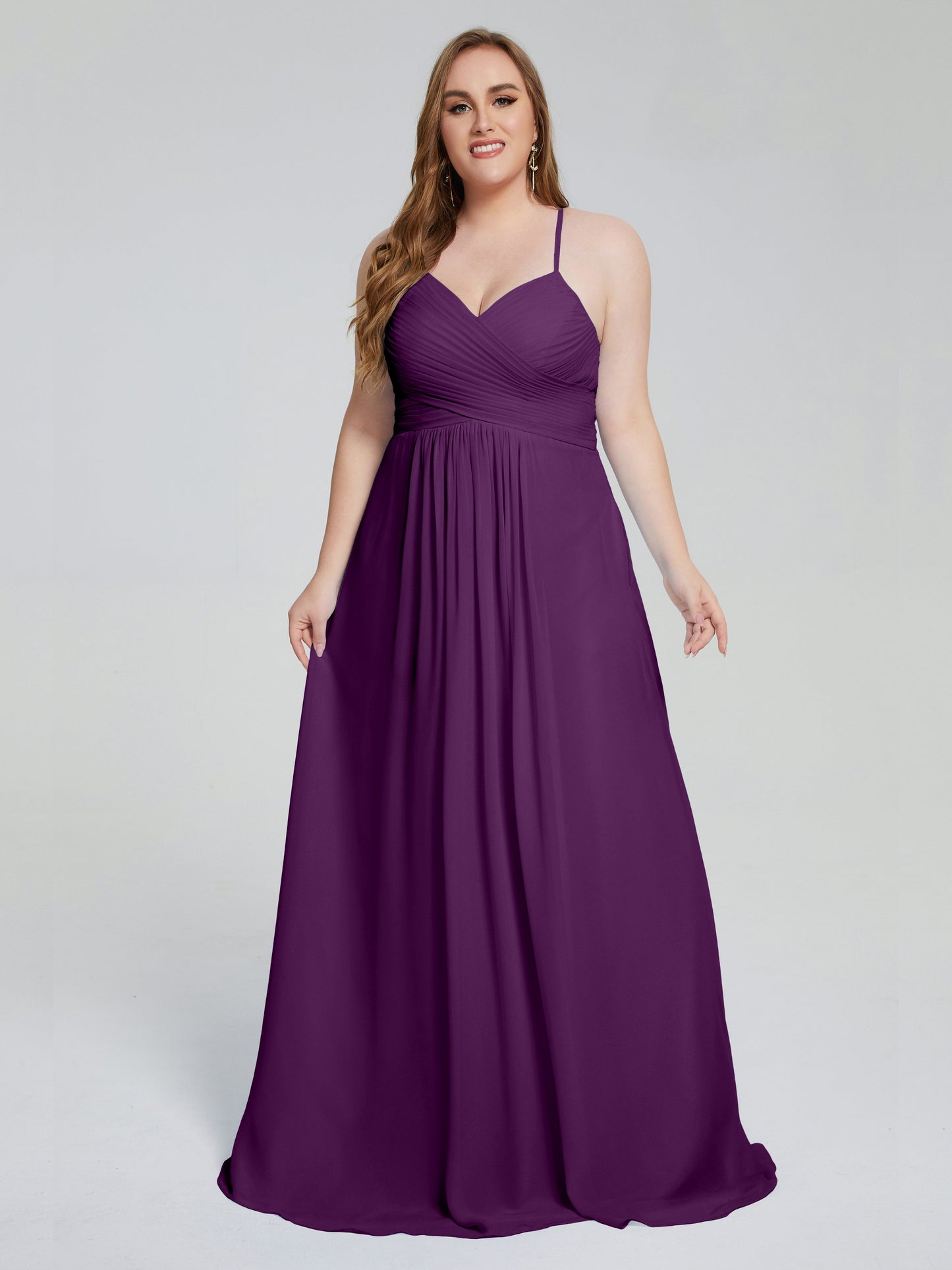 Julianna Modest Spaghetti Straps Plus Size Bridesmaid Dresses