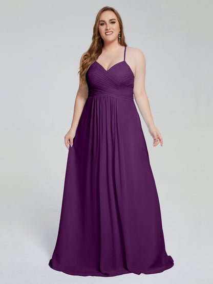 Julianna Modest Spaghetti Straps Plus Size Bridesmaid Dresses