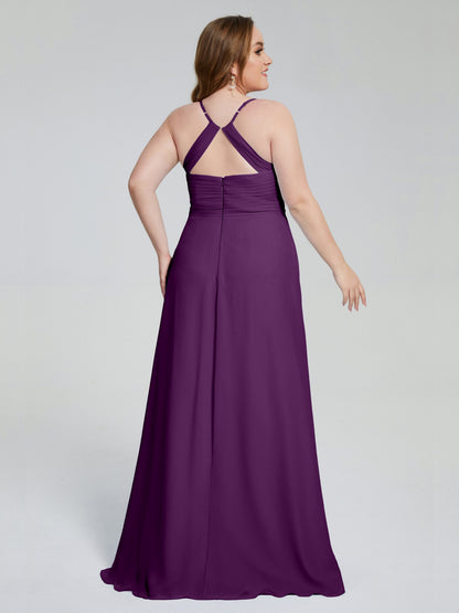 Julianna Modest Spaghetti Straps Plus Size Bridesmaid Dresses