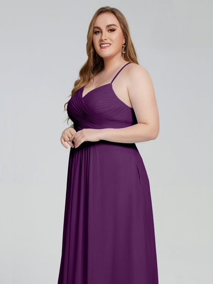 Julianna Modest Spaghetti Straps Plus Size Bridesmaid Dresses