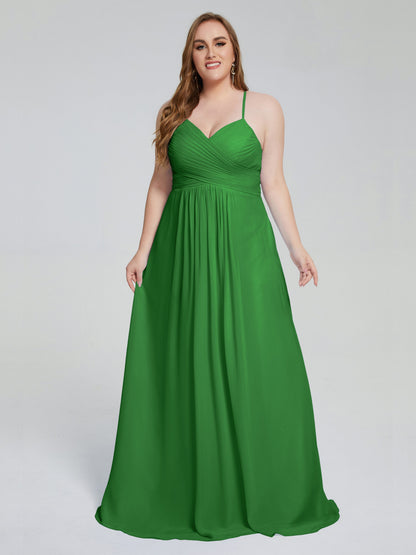 Julianna Modest Spaghetti Straps Plus Size Bridesmaid Dresses