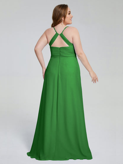 Julianna Modest Spaghetti Straps Plus Size Bridesmaid Dresses