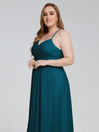 Julianna Modest Spaghetti Straps Plus Size Bridesmaid Dresses