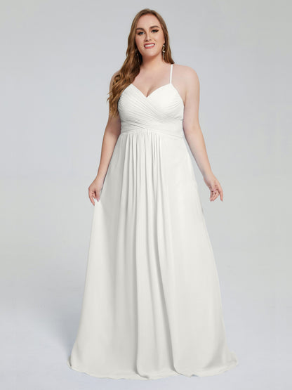 Julianna Modest Spaghetti Straps Plus Size Bridesmaid Dresses