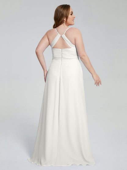 Julianna Modest Spaghetti Straps Plus Size Bridesmaid Dresses