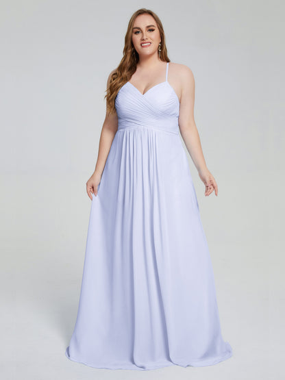 Julianna Modest Spaghetti Straps Plus Size Bridesmaid Dresses