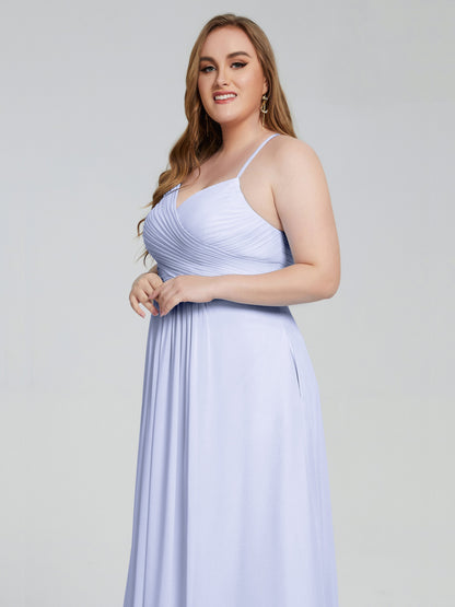 Julianna Modest Spaghetti Straps Plus Size Bridesmaid Dresses