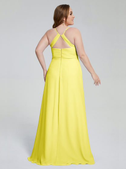 Julianna Modest Spaghetti Straps Plus Size Bridesmaid Dresses
