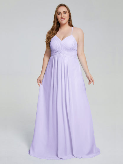 Julianna Modest Spaghetti Straps Plus Size Bridesmaid Dresses