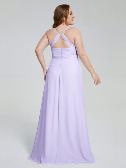 Julianna Modest Spaghetti Straps Plus Size Bridesmaid Dresses