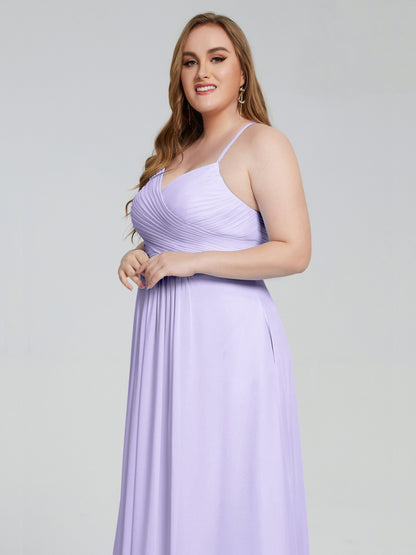 Julianna Modest Spaghetti Straps Plus Size Bridesmaid Dresses