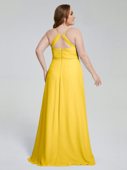 Julianna Modest Spaghetti Straps Plus Size Bridesmaid Dresses